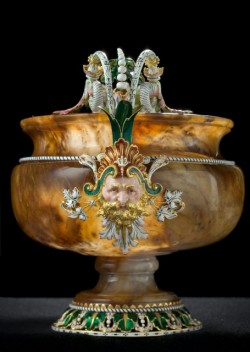 Coupe, ca. 1867, agate with gilded and enameled brass by Charles Duron