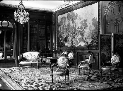 West end of the Library of the Huntington residence, c. 1937. The Huntington
