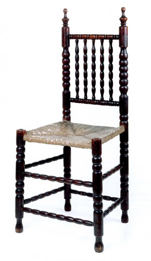 Spindle-back side chair, New York, ca. 1690, cherrywood