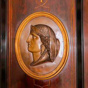 Neogrec cabinet medallion detail