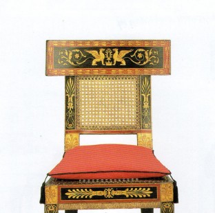 Klismos style chair designed by Latrobe for the Waln House, Philadelphia